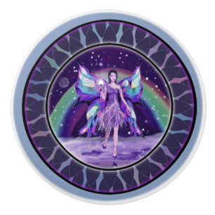 Lila Regen Fairy Keramikknauf
