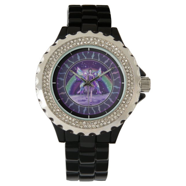 Lila Regen Fairy Watch Armbanduhr (Vorderseite)
