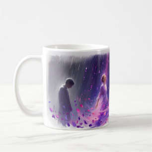 Lila Regen Veilchen Herzschmerz Traum Kunstbecher Kaffeetasse