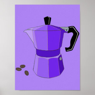 Lila Regenbogen-Espresso-Plakat Poster