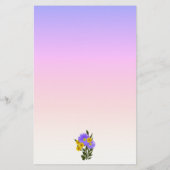 Lila Regenbogen Ombre Floral Custom doppelseitig Briefpapier (Rückseite)