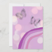 Lila Regenbogen- und Schmetterlingsdusche Einladung (Rückseite)