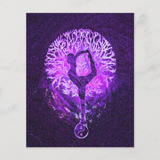 Lila Regenbogenenergie Yin Yang Yoga Flyer (Vorne)