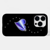 Lila Regenbogenherz mit Sternen auf schwarz Case-Mate iPhone Hülle (Rückseite (Horizontal))