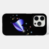 Lila Regenbogenherz mit Sternen auf schwarz Case-Mate iPhone Hülle (Rückseite (Horizontal))