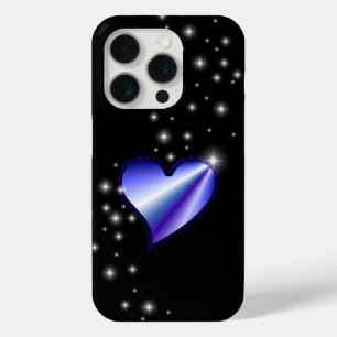 Lila Regenbogenherz mit Sternen auf schwarz Case-Mate iPhone Hülle