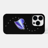 Lila Regenbogenherz mit Sternen auf schwarz iPhone Hülle (Rückseite (Horizontal))