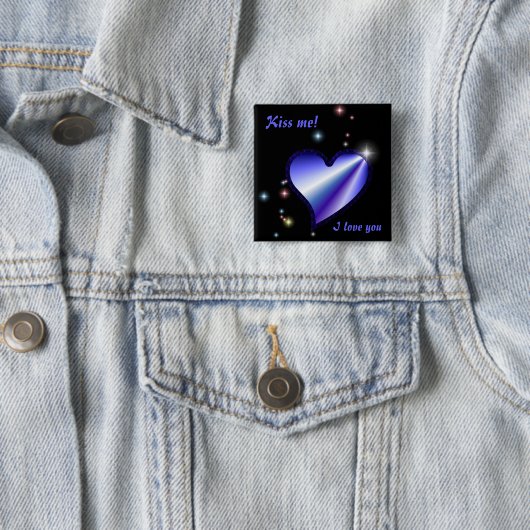 Lila Regenbogenherz mit Sternen Button (Beispiel)