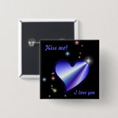 Lila Regenbogenherz mit Sternen Button (Vorne & Hinten)