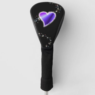 Lila Regenbogenherz mit Sternen Golf Headcover