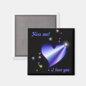 Lila Regenbogenherz mit Sternen Magnet (Vorderseite/Rückseite)
