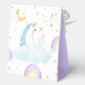 Lila Regenbogenmoon Star Unicorn Kinderdusche Geschenkschachtel (Rückseite)
