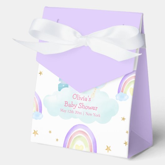 Lila Regenbogenmoon Star Unicorn Kinderdusche Geschenkschachtel (Vorderseite)