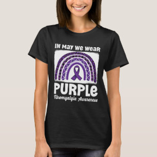 Lila Regenbogenunterstützung Fibro Kriegerfibromya T-Shirt