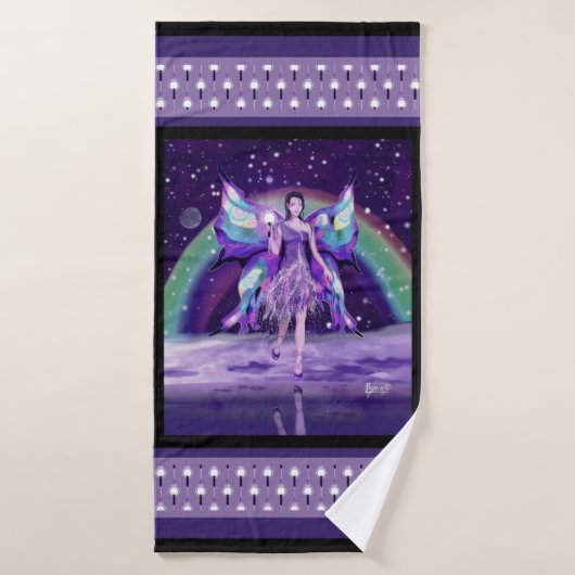 Lila Regenfee Badehandtuch (Badehandtuch)