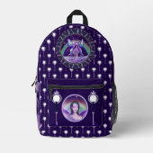 Lila Regenfee Bedruckter Rucksack (Vorderseite)
