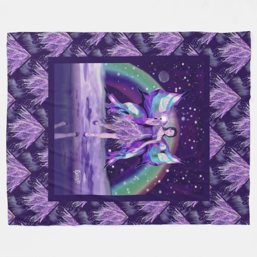 Lila Regenfee Fleecedecke (Vorderseite (Horizontal))
