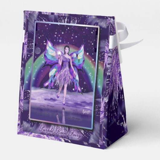 Lila Regenfee Geschenkschachtel (Rückseite)