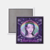 Lila Regenfee Magnet (Vorderseite/Rückseite)