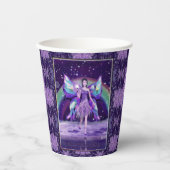 Lila Regenfee Pappbecher (Vorderseite)