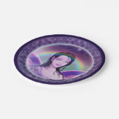 Lila Regenfee Pappteller (Schrägansicht)