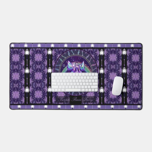 Lila Regenfee Schreibtischunterlage (Tastatur & Maus)