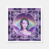 Lila Regenfee Serviette (Vorderseite)