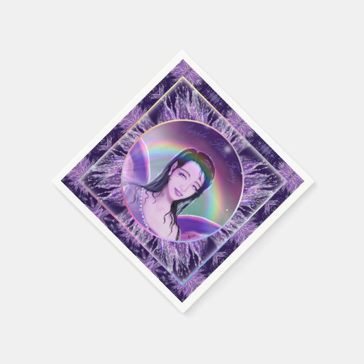 Lila Regenfee Serviette (Ecke)