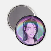 Lila Regenfeenmagnet Magnet (Vorderseite/Rückseite)