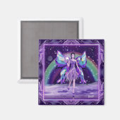 Lila Regenfeenmagnet Magnet (Vorderseite/Rückseite)