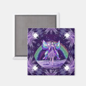 Lila Regenfeenmagnet Magnet (Vorderseite/Rückseite)