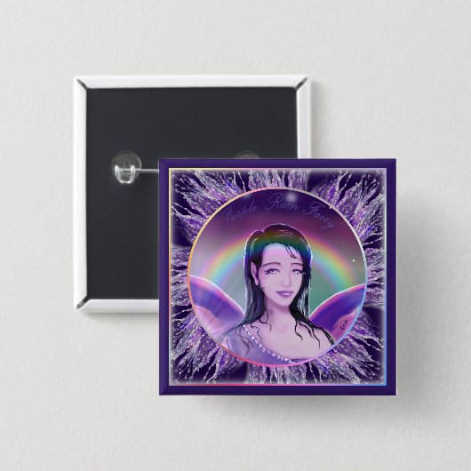 Lila Regenmärsche Button (Vorne & Hinten)