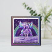 Lila Regenmaske Feiertagskarte (Stehend Vorderseite)