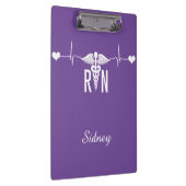 Lila Registered Nurse (RN) Caduceus Symbol Klemmbrett (Rechts)