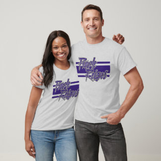 Lila Reiche N-Streifen auf Männergetrieben - T-Shirt