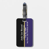 Lila Reign Gepäckanhänger (Rückseite vertikal)