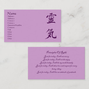 Lila Reiki-Symbolprinzipien - Visitenkarte