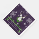 Lila Reindeer Paper Napkin Serviette (Ecke)