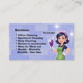 Lila Reinigung des Hauses mit Visitenkarte (Rückseite)