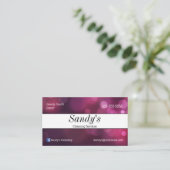 Lila Reinigungsdienste Visitenkarte (Stehend Vorderseite)