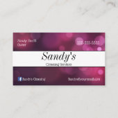 Lila Reinigungsdienste Visitenkarte (Vorderseite)