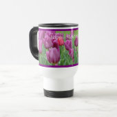 Lila Reise-Tasse der Tulpe-Blumen-Kunst-Mutter Reisebecher (Vorderseite Links)