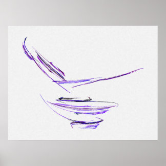 Lila Reiseschüssel Abstrakte Kunst Poster