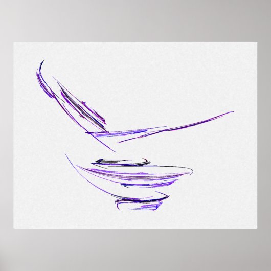 Lila Reiseschüssel Abstrakte Kunst Poster (Vorne)