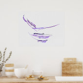 Lila Reiseschüssel Abstrakte Kunst Poster (Küche)