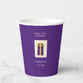 Lila religiöses Party des Heiligen Kreuzes Pappbecher (Vorderseite)