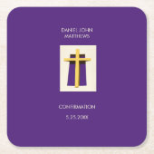 Lila religiöses Party des Heiligen Kreuzes Rechteckiger Pappuntersetzer (Vorderseite)