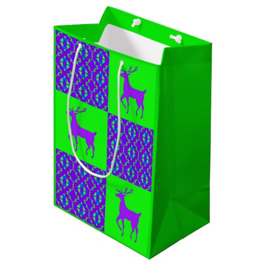 Lila Ren Mittlere Geschenktüte (Vorderseite Schrägansicht)