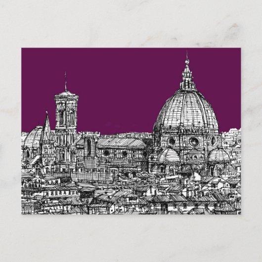 Lila Renaissance zeichnend Postkarte (Vorderseite)