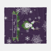 Lila Rentier Fleece Blanket (Vorderseite (Horizontal))